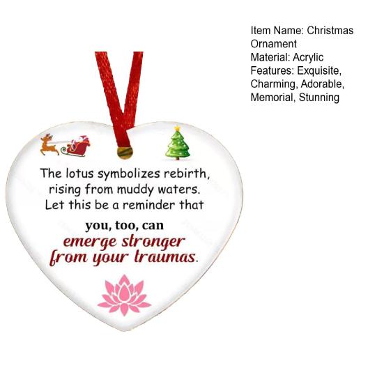 Memorial Christmas Ornaments Hug from Heaven Heart Shaped Christmas Tree Ornament Sympathy Gifts for Loss of Loved One