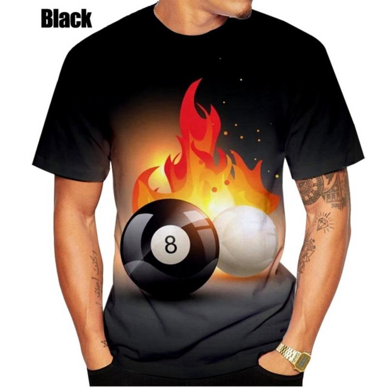 

Мужская и женская летняя 3D новая модная бильярдная новая футболка игры шар кий игрок в пул крутой дизайн принт топ M