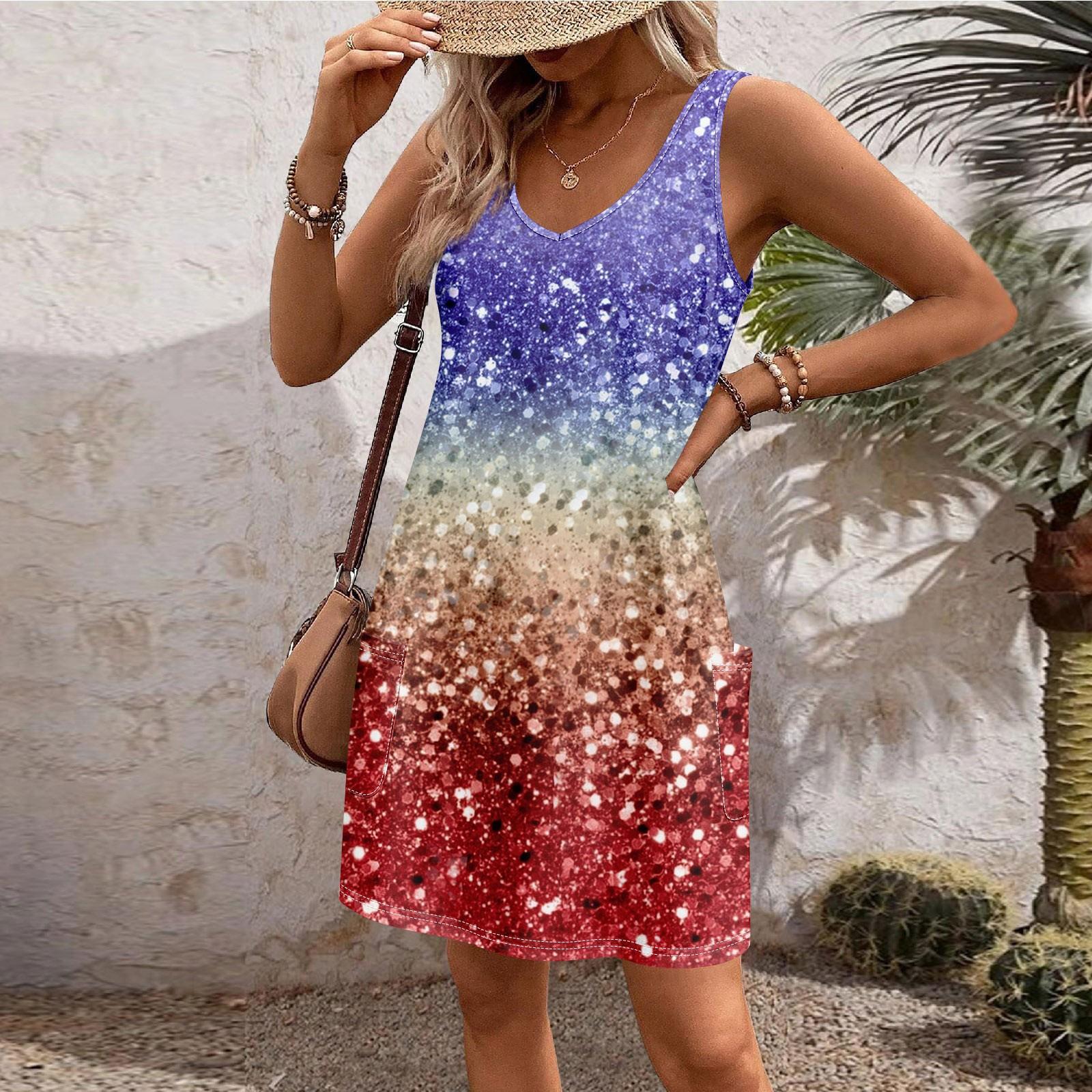 

Женский повседневный сарафан с карманами, летнее пляжное платье в стиле бохо, блузки с цветочным принтом для женщин, футболки, платье с v-образным вырезом, свободные платья-майки XL винный