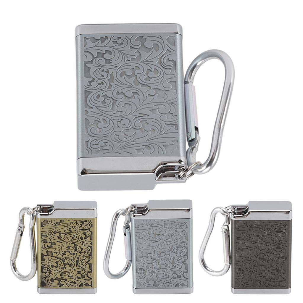 Cigarette Ash Box Wear Resistance Mini Size Portable Ashtray Aluminum Alloy Lightweight with Carabiner for Office Room