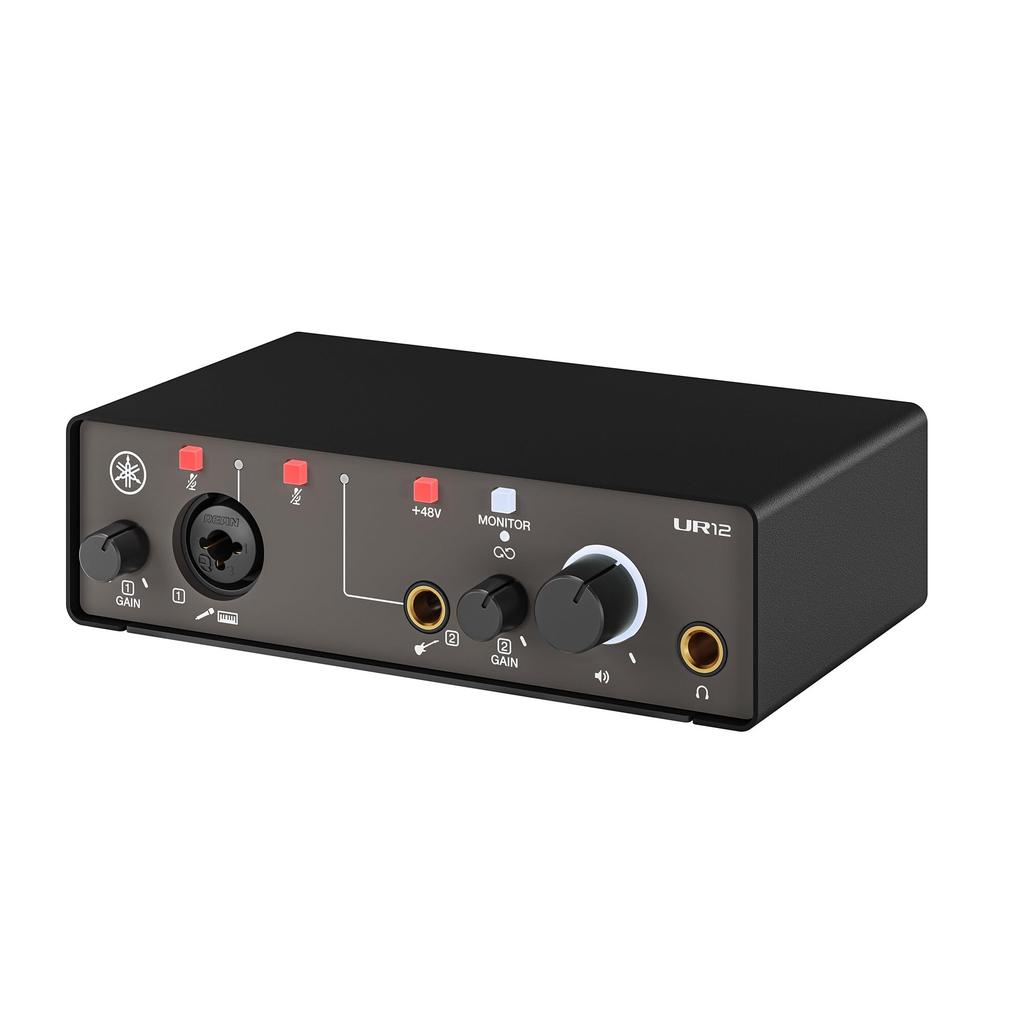 Yamaha UR12MK3 B USB Audio for Music Loopback Black 2.0 Interface, 24-bit/192kHz, 2-in/2-out, Production, Recording, Streaming, Function,