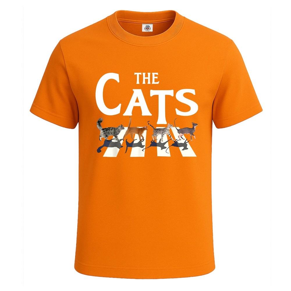 The Cats Abbey Road Shirt Funny Cat Lovers Men's T Shirt Funny Party Shirt Top