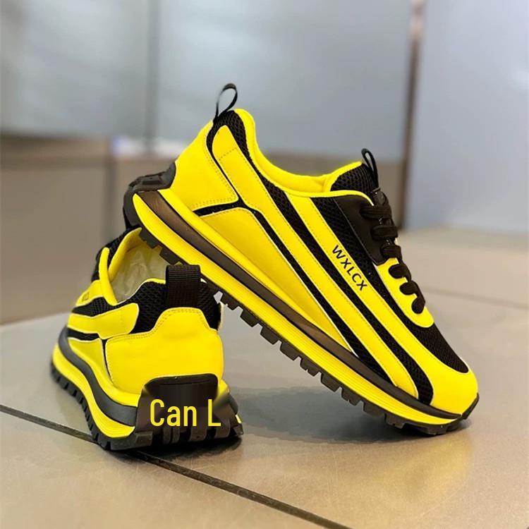 Men's Trendy European Mesh Running Shoes - Versatile & Breathable Casual Sneakers for Teens & Dads