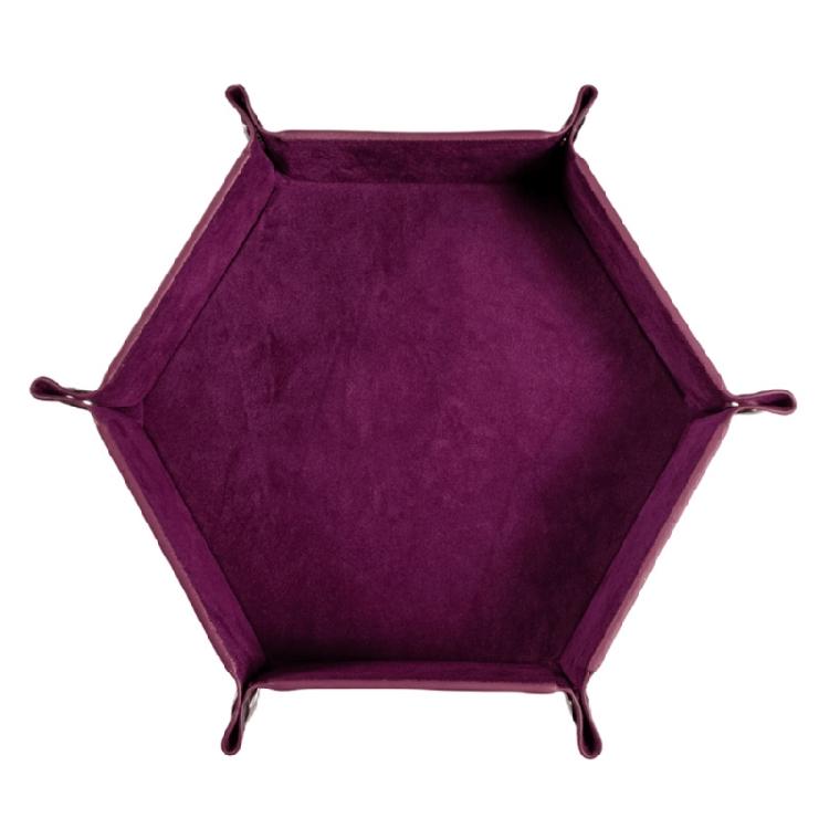 Dices Folding Tray PU Leather Velvets Holder Portable Folding Dices Rolling Tray