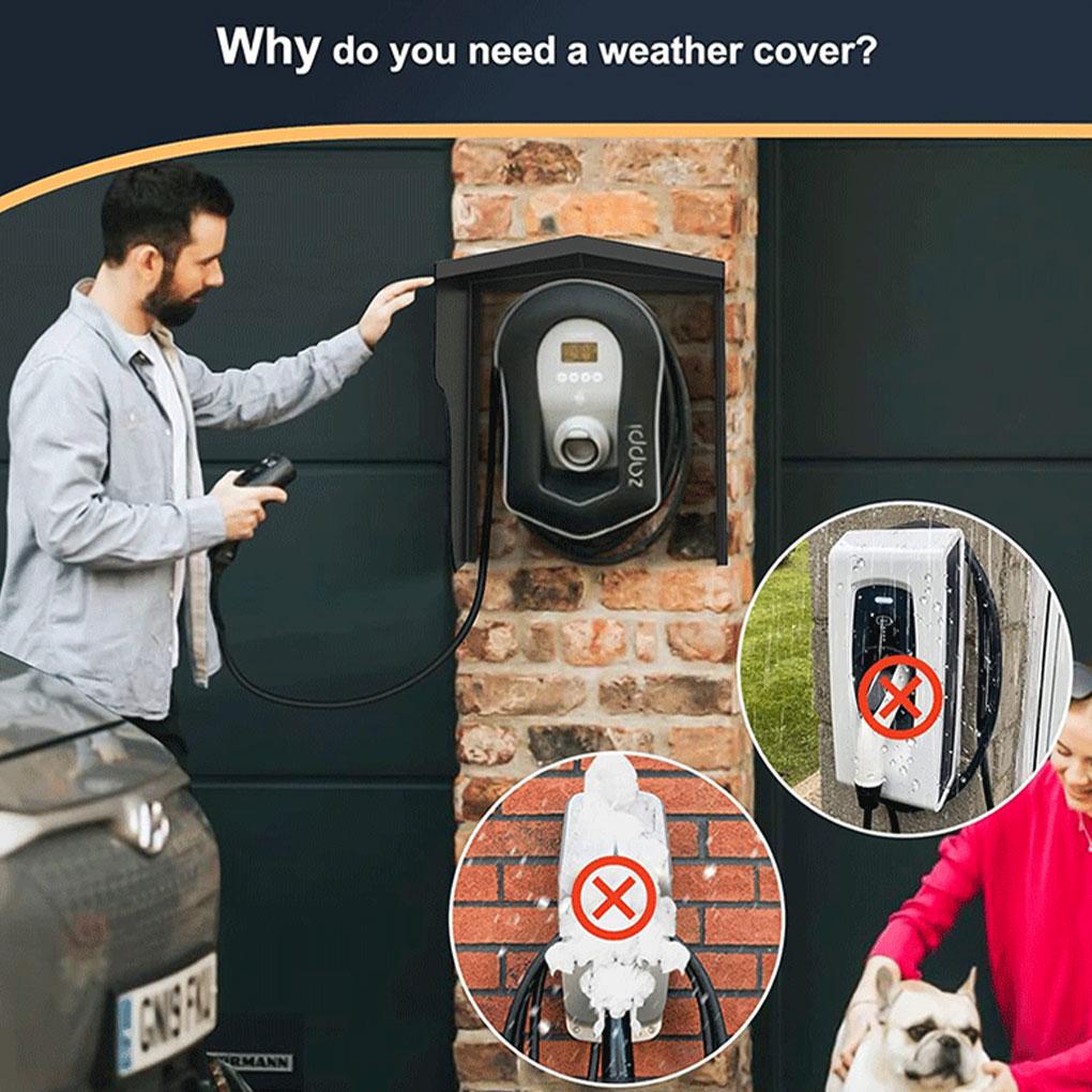Wall Box Charging Pile Windproof Rain Cover Aluminum Charging Station Protective Car Charging Port Electrical Outlet Cover