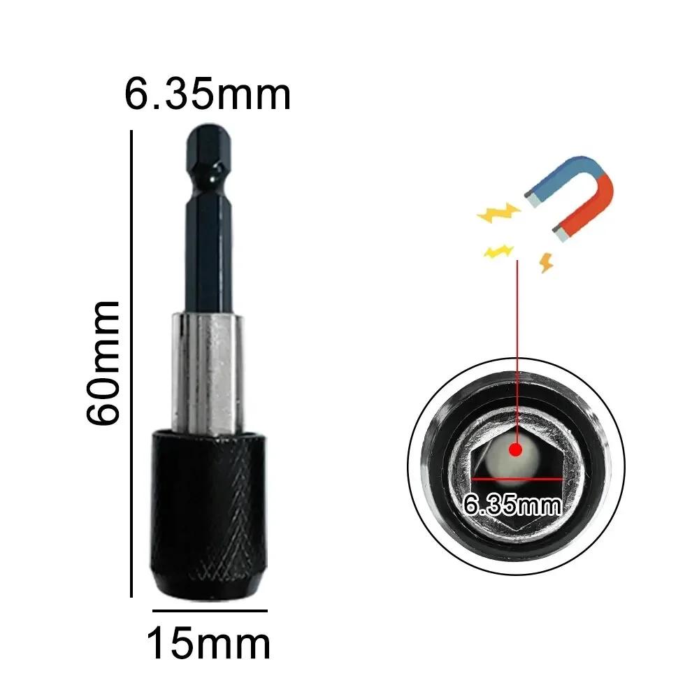 5pcs Hexagonal Handle Broken Head Screw Extractor 60mm Black Quick Release Electric Hexagonal Broken Thread Removal Tool