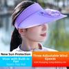 Großer Rand Kühlender Ventilator Hut USB Wiederaufladbar Damen Sonnenhut Freizeit Leerer Oberteil Sonnenschutz Kappe Damen