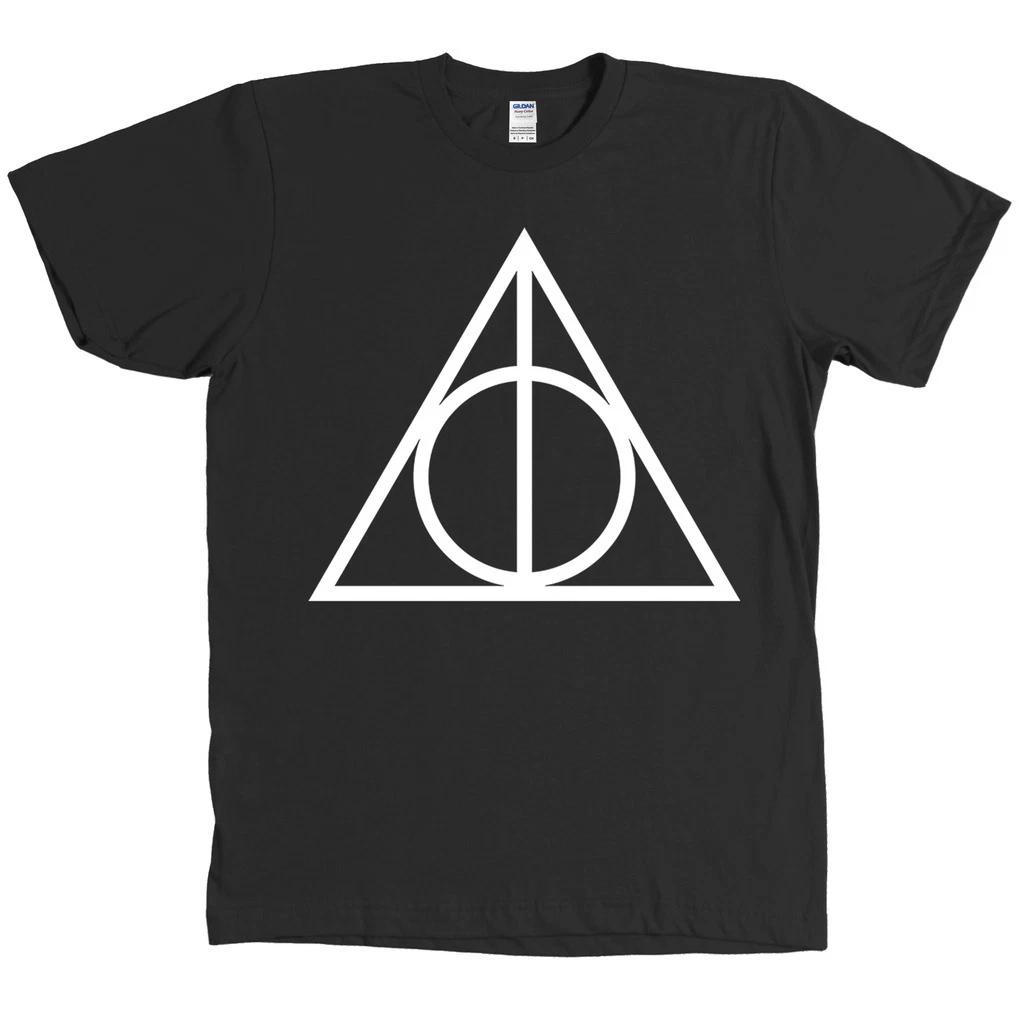 

Sign of the Deathly Hallows Triangle T Shirt Harry Potter Magic Wizard Tee NEW XL