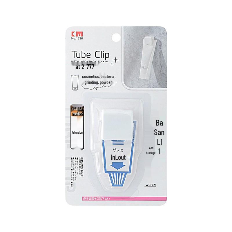 

Настенный самоклеящийся держатель для зубной пасты и полка-клипса для средств для умывания для ванной комнаты белый