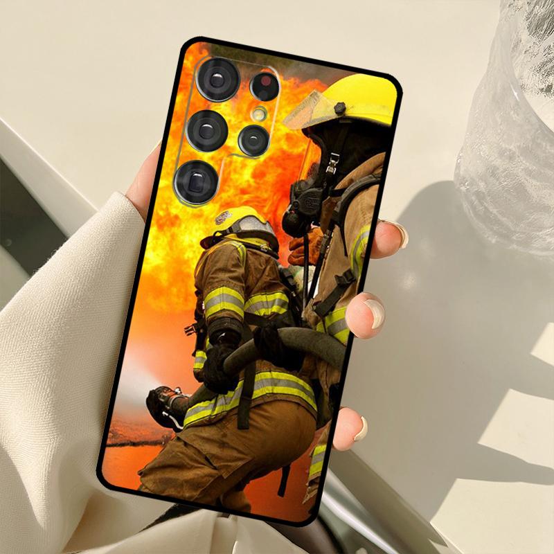 Firefighter Heroes Fireman Case For Samsung Galaxy S23 Ultra S21 S22 S24 S25 Ultra S9 S10 Plus S25 FE S20 FE Back Cover
