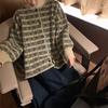 Color Matching Flowers Retro New Autumn and Winter Loose Knitted Sweater Round Neck Soft Waxy Sweater Cardigan Jacket Women
