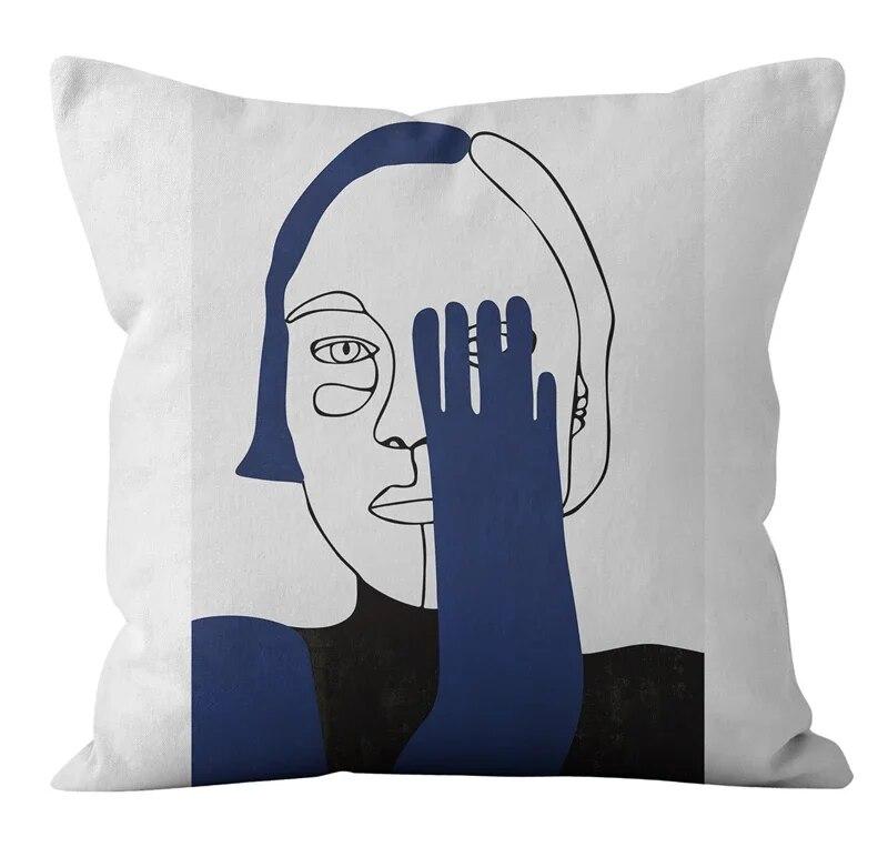 45x45cm Nordic Modern Minimalism Abstract Geometric Lines Pillowcase Sofa Chair Office Seat Car Cushion Cover Home Decor