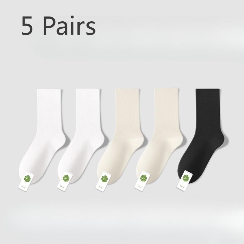 

5 Pairs of Female Summer Thin Type Antibacterial Breathable Non Slip Non Bone Tube Stack Socks 5 Pairs