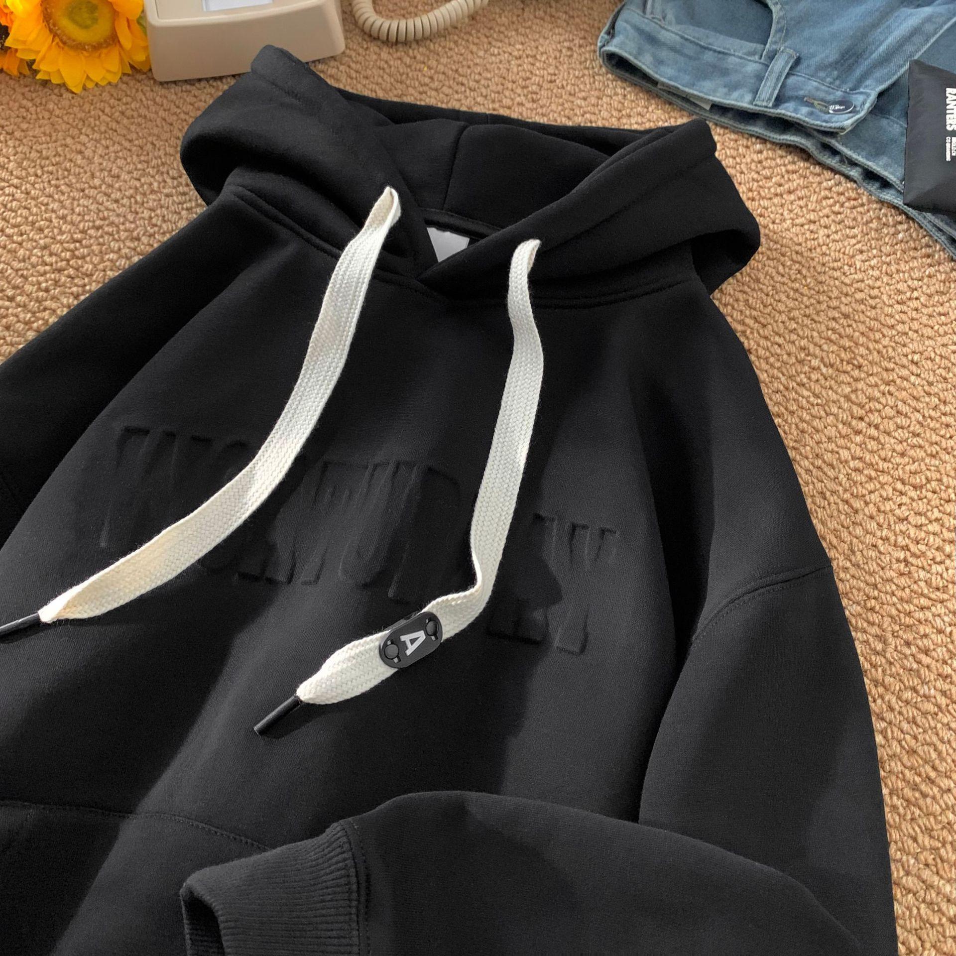 

Свитер с капюшоном мужской весенний свободный повседневный спортивный свитер для пары с шапкой американская простая куртка с длинными рукавами для мужчин 5XL