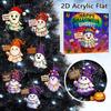 2025 Halloween Ghost Advent Calendar 2D Acrylic Cartoon Ghost Ornament Set 24 Days Cute Ghost Countdown Decoration for Home Parties