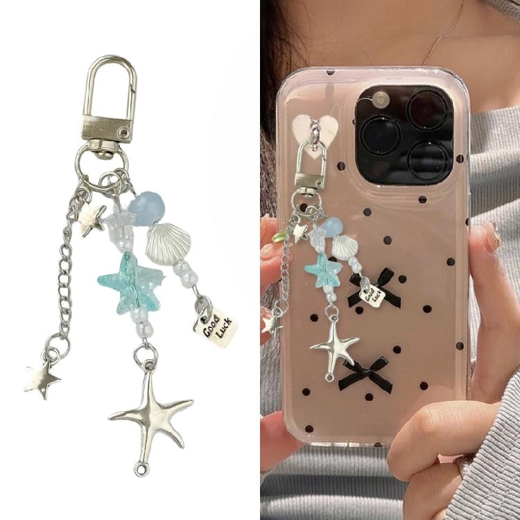 Modern Alloy Starfish Keychain Phone Strap Stylish Jewelry Decoration for Bags Everyday Carry Sturdy Alloy