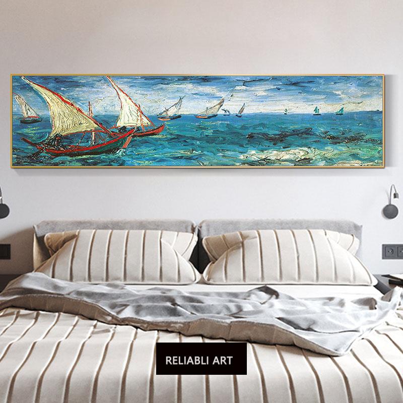 Classic Sunrise Impression Bedroom Decoration Wall Art Bedside Background Posters Prints Monet Van Gogh Famous Painting Cuadros