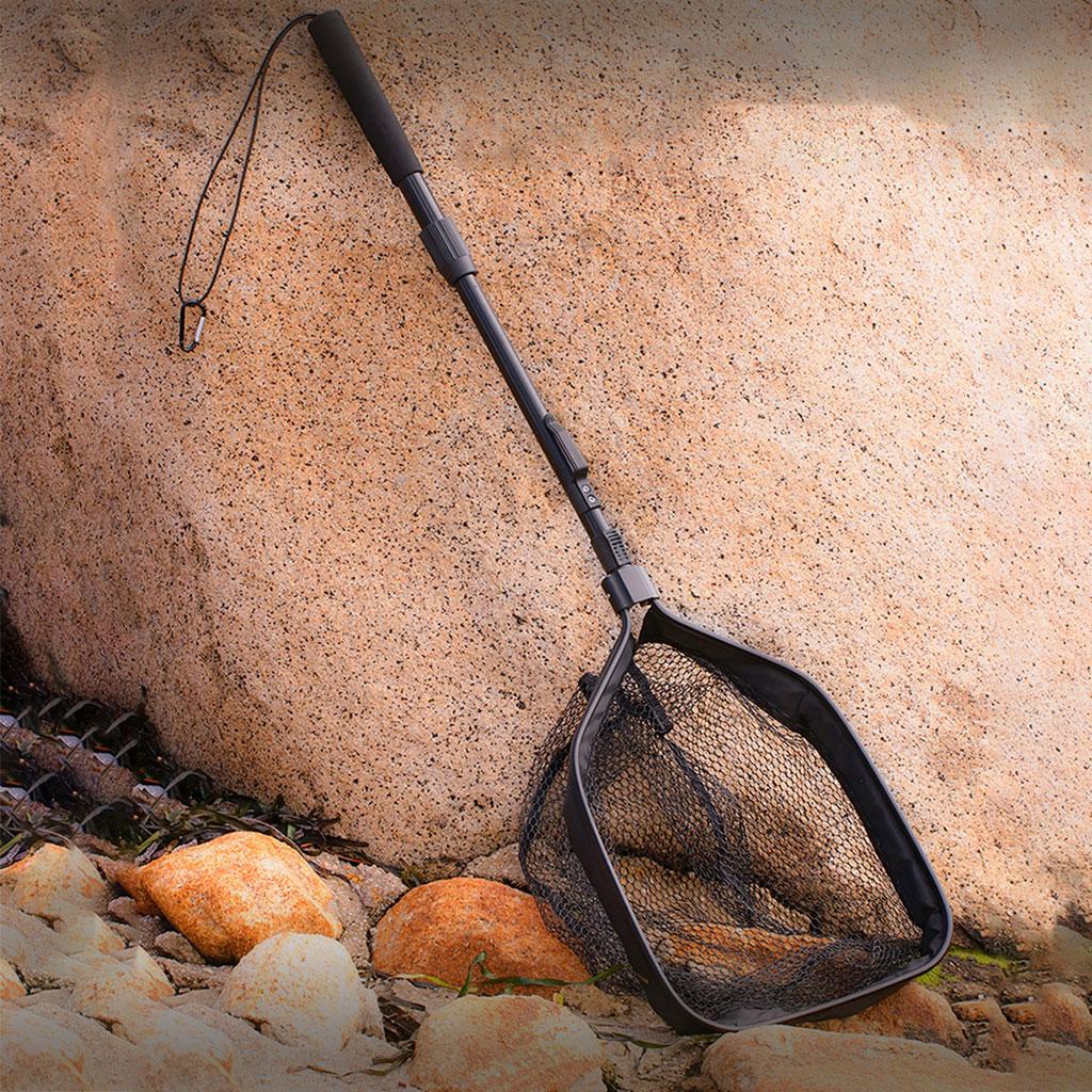 Folding Fishing Brail Landing Net Stainless Steel Triangle Frame Large Dense Landing Dip Foldable Fishing Accessories