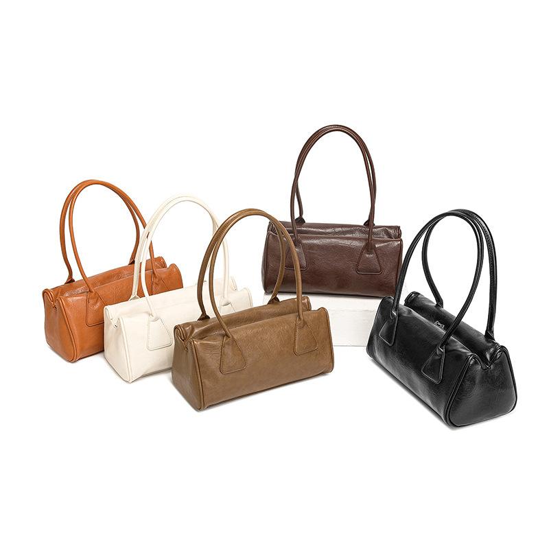 Einfache Unterarmtasche Bowlingtasche Damen Retro Baguette-Tasche Dreieckstasche Damen Schulterhandtasche Damen