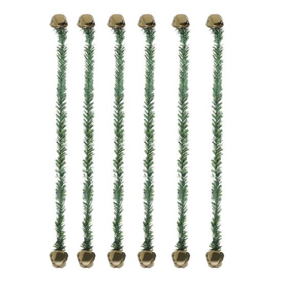 

Christmas Garland Ties with Bells Decorative Rope Straps for Wreaths Railings Stairs Flexible Faux Pine Needle Twist Ties Xmas Holiday Decor 6pcs коричневый