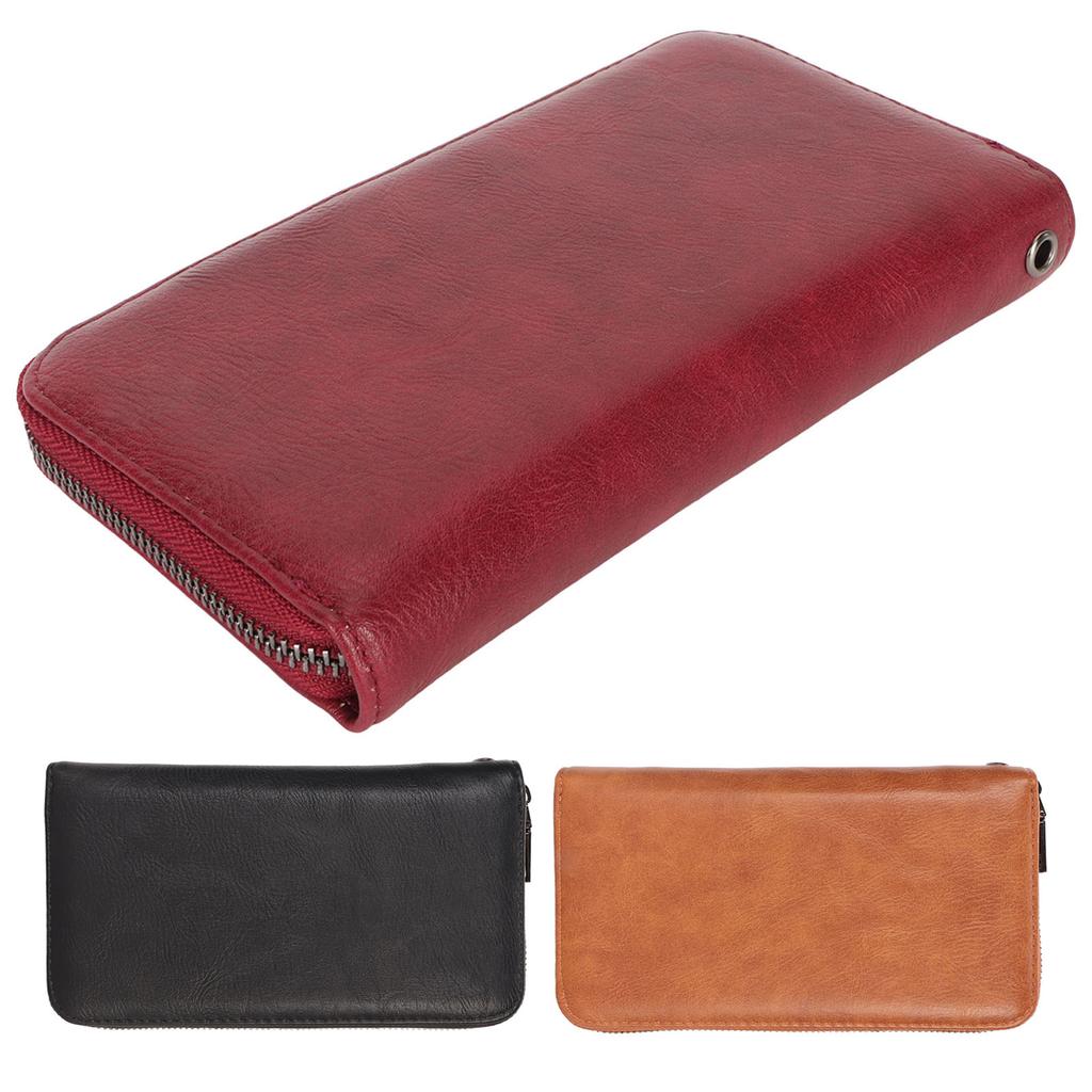 Credit Card Wallet 36 Card Slots Safe PU Leather Long  Case Purse with Hand Strap for ID Card 