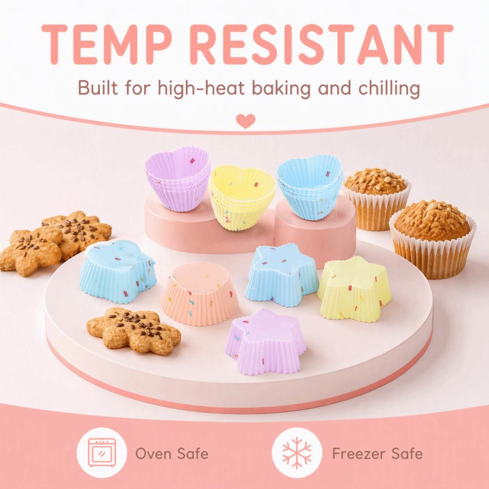 20PCS Nonstick Silicone Baking Cups High Low Temperature Resistant Tart Mold  Cake Baking