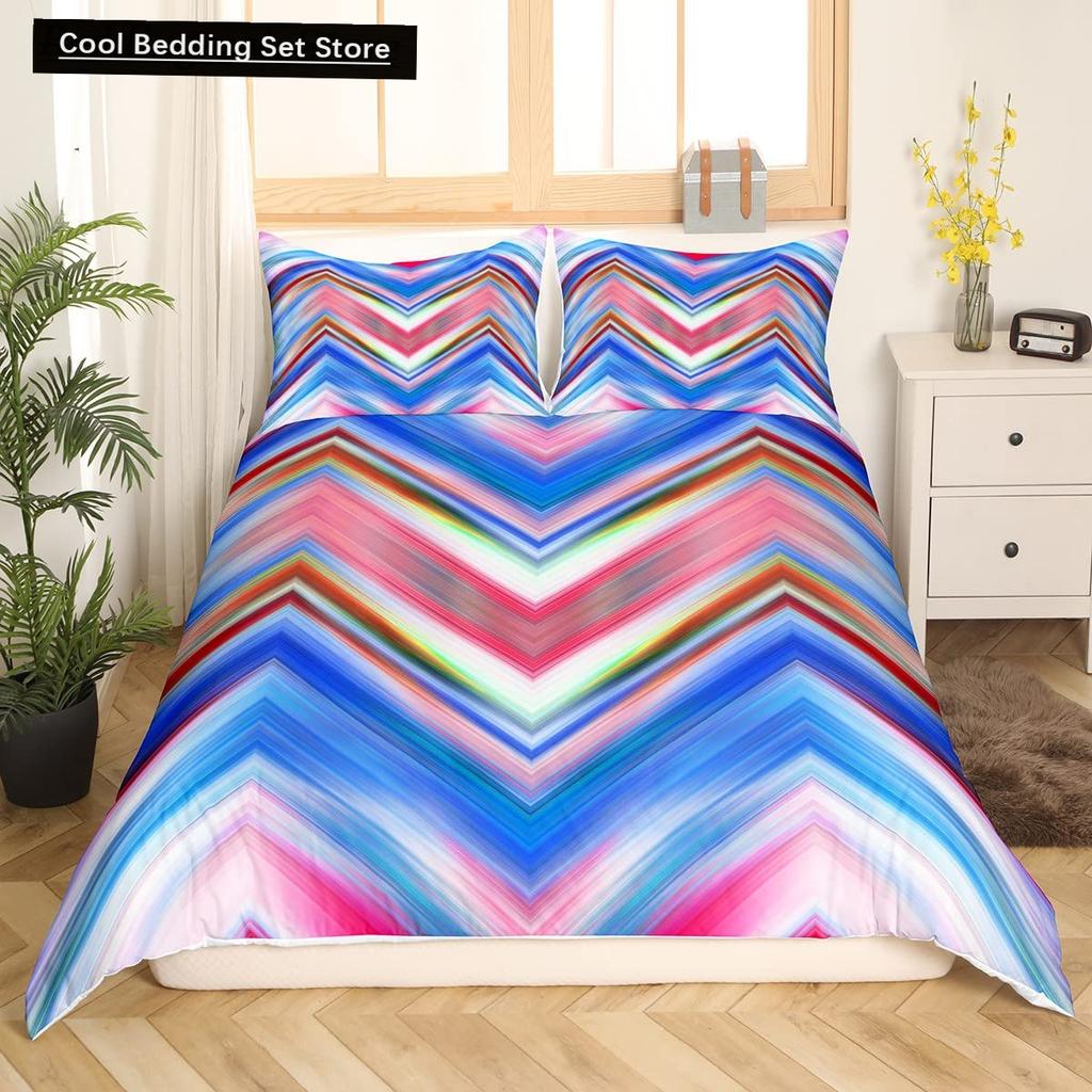 Cartoon Regenbogen König Königin Bettbezug Kinder Mädchen Bunte Wolken Bettwäsche Set Liebesherz Bettdeckenbezug Polyester Steppdeckenbezug