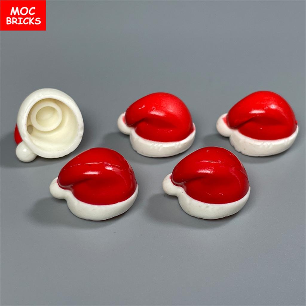 MOC Blocks Christmas Hat Ideal For 4cm Figure Accessories Assembled Particles Construction Bricks Children's Playthings Plastic Material Dolls