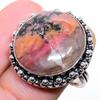 Rhodonite Gemstone Handmade 925 Sterling Silver Jewelry Ring Size 7