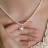 925 Sterlingsilber Französische Retro Süßwasserperlenkette für Damen - High-End Kleiner Reisperlen Choker mit Anhänger