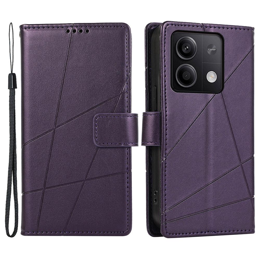 DF-06 Für Xiaomi Redmi Note 13 Pro 5G/Poco X6 5G Lederhülle Liniengeprägt Wallet Cover