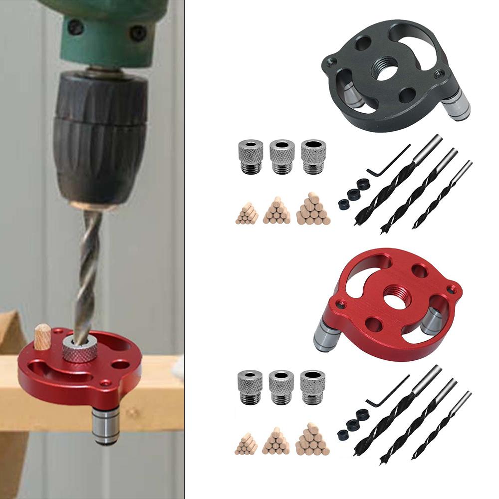 Woodworking Drill Locator Kit Pocket Hole Jig with 3 Drill Bushings for Precise For Angle Drilling In Various Thicknesses