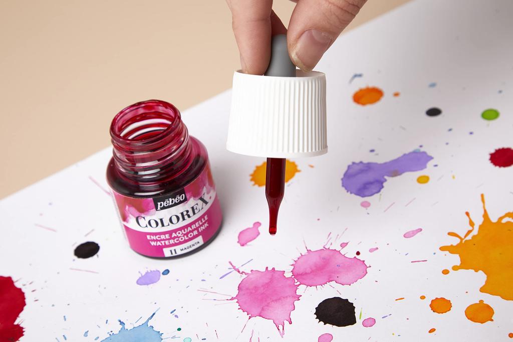Pebeo Color Ink (Water-based Alcohol) COLOREX 20ml X 12 Colors Primary Set