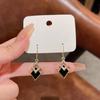 1pair European and American Fashion Personality Delicate Black Zircon Earrings Women Geometric Design Simple Light Luxury Earrings
