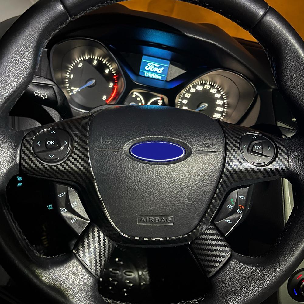 ABS Chrome Steering Wheel Cover Trim Sticker Case for Ford Focus 3 Mk3 2012-2014 Kuga 2013-2015 Auto Accessories