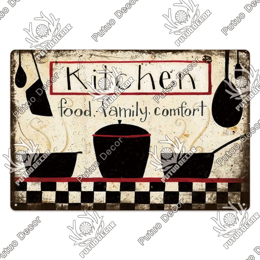 

Putuo Decor Kitchen Slogan Vintage Tin Sign Plaque Metal Wall Art Stickers Cafe Kitchen Home Dinner Room Retro Poster Plate 20x30cm（7.8x11.8inch）