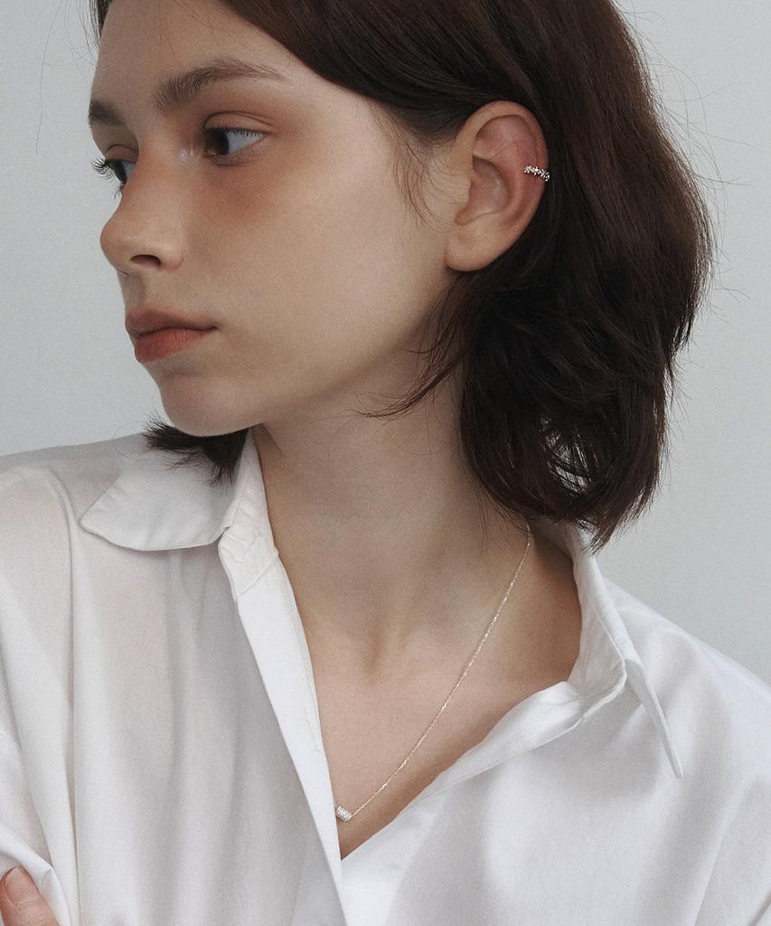 Judy And Paul [Silver 925] Flower Dot Silver Ear Cuff
