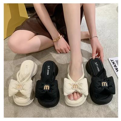 Sommer Neue Mode Damen Schuhe Hausschuhe Bequeme Plateauschuh Hohe Absätze Freizeit Blume Outdoor Strand Hausschuhe Damen
