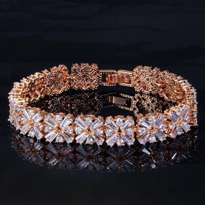 WWJ Κορυφαίας ποιότητας Cubic Zirconia Luxury Brides βραχιόλι για γαμήλιο πάρτι