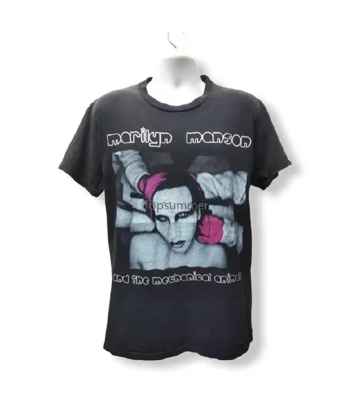 Мужская футболка Редкая Marilyn Manson Mechanical Animals 1998 Винтажная футболка S чёрный