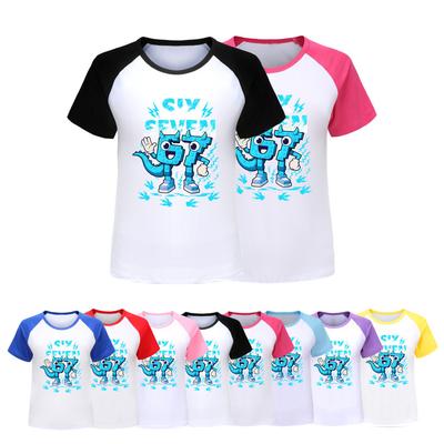 5192 Kids Boys Girls Steal a Brainrot 67 Six Seven Print Raglan Short Sleeves T-Shirt