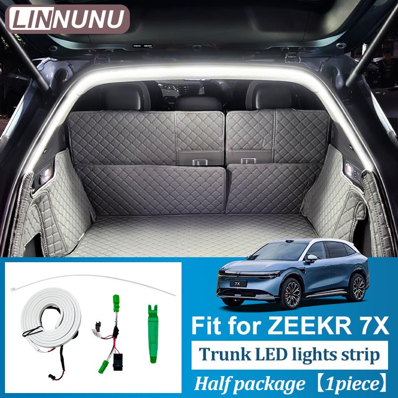 LINNUNU Rear Car Trunk LED Light Bar Strips For ZEEKR 7X 2025 2026 Tail box lighting Interior Decorative Lamp Strip accessories Half-180CM