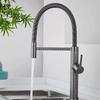 Waterway finely carved pull-out rotating cold and hot kitchen faucet