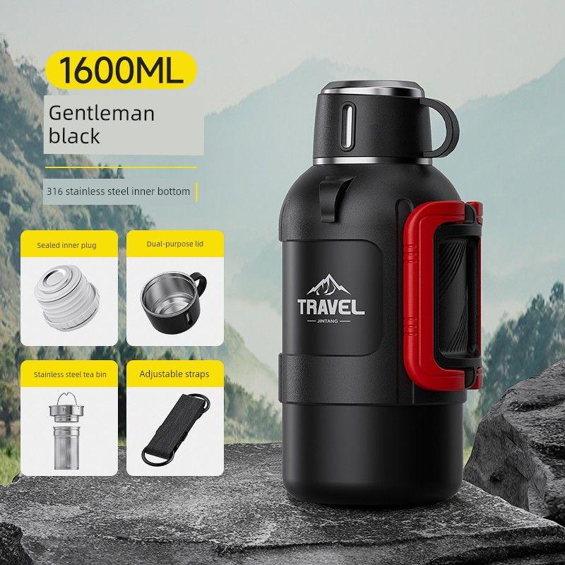 Short Stout Large Capacity Vacuum Cup Tea Water Separation Teapot 316 Stainless Steel Water Kettle Outdoor Car Kettle