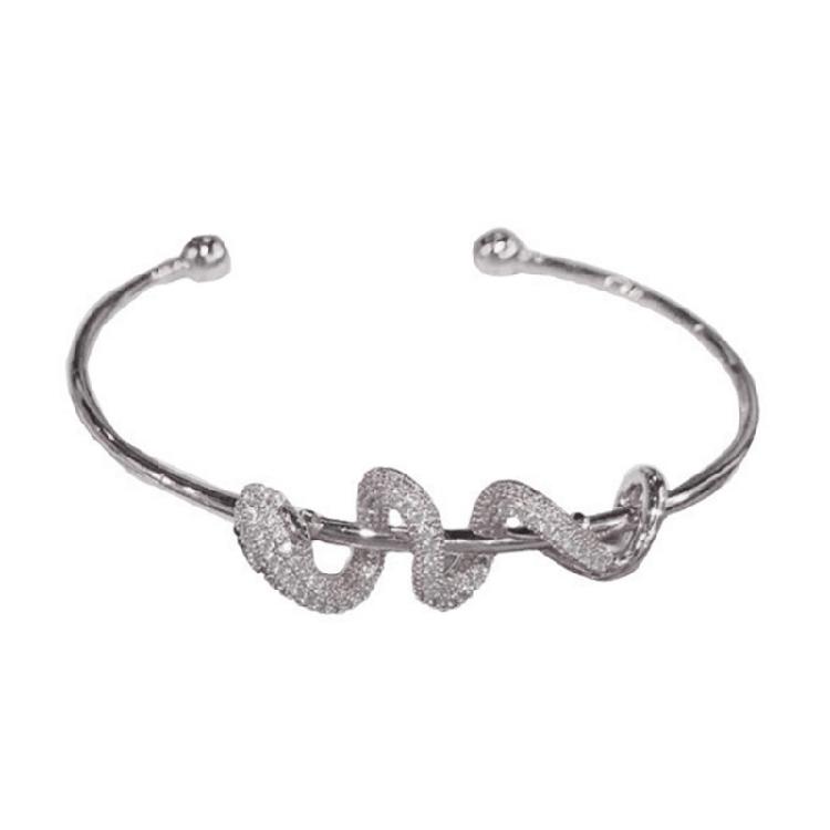 Fashionable Snake Open Cuff Bracelet Simple Bracelet Adjustable Wristband Great for Everyday Wear and Special Occasions