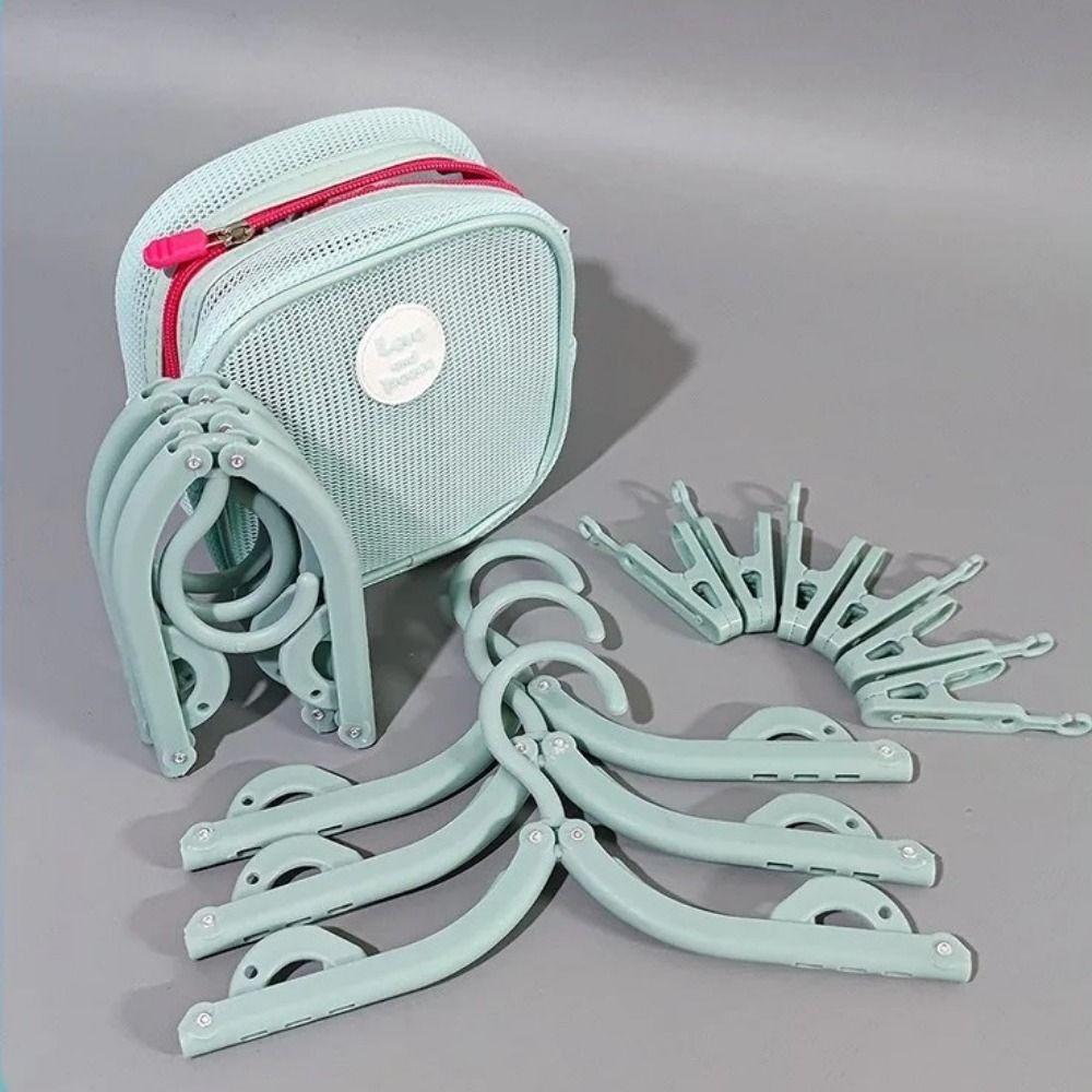Non-Slip Foldable Clothes Hanger 6 Hangers Travel Folding Hanger Collapsible Clothes Hanger  Travel