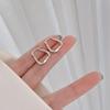 Korean Style Geometric Mobius Earrings: Trendy Retro Square Ear Cuff for Women
