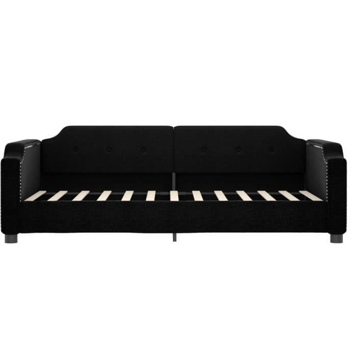 VidaXL Lit de repos noir 90x200 cm tissu 354207