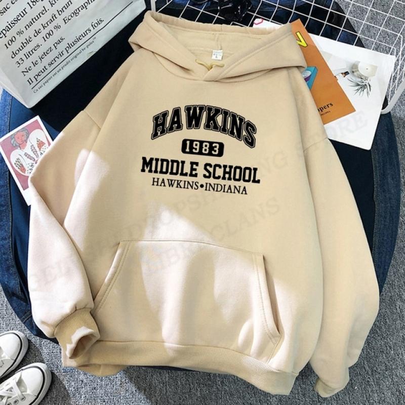 Hawkins Hoodie Men Women Fashion Coat Boys Hoodies Kids Hip Hop Hoodie Men Women Sweats Student Tracksuit Mens Clothing Autumn