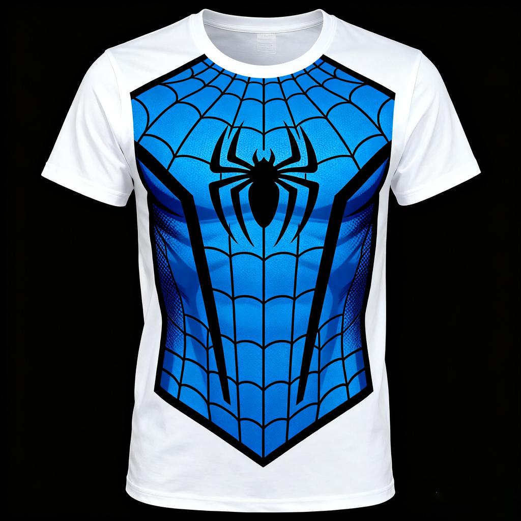 2026 Summer Children's T-shirt Fashion Street Cartoon Spider-Man 3D Quick-Dry Breathable Hydrating Short Sleeve
